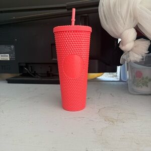 Starbucks Coral Textured Tumbler with Straw